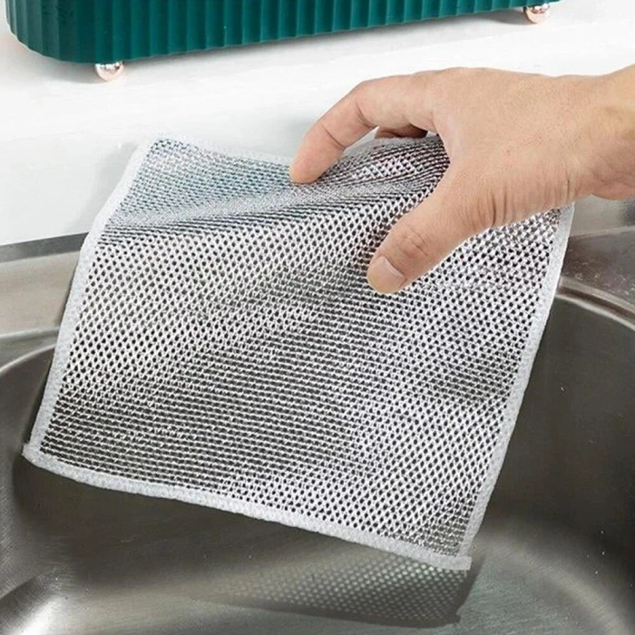 5 Adet Çok Fonksiyonlu Çizmeyen Tel Bulaşık Bezi Bulaşık Havlusu Bulaşık Temizlik Ovma Bezi (4940)