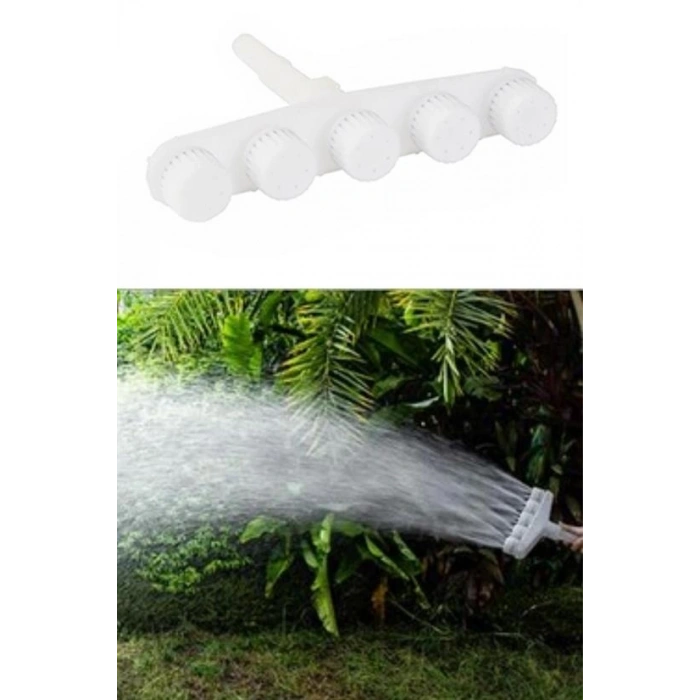 5 Kafalı Peyzaj Bahçe Tarla Çim Sulama Başlığı Yüksek Basınçlı Su Püskürtücü Hortum Aparatı (4940)