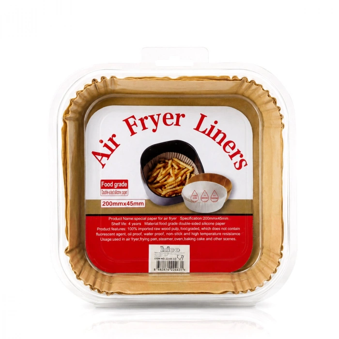 50PCS KARE TABAN: 20CM - KENAR: 4.5CM AİR FRYER PİŞİRME KALIP KAĞIT (4940)