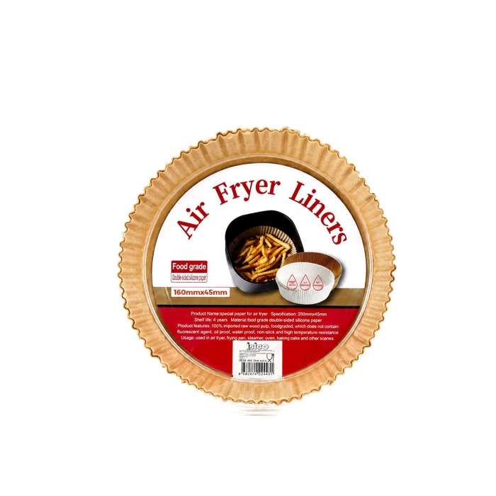 50PCS YUVARLAK TABAN: 16CM - KENAR: 4.5CM AİR FRYER PİŞİRME KALIP KAĞIT (4940)