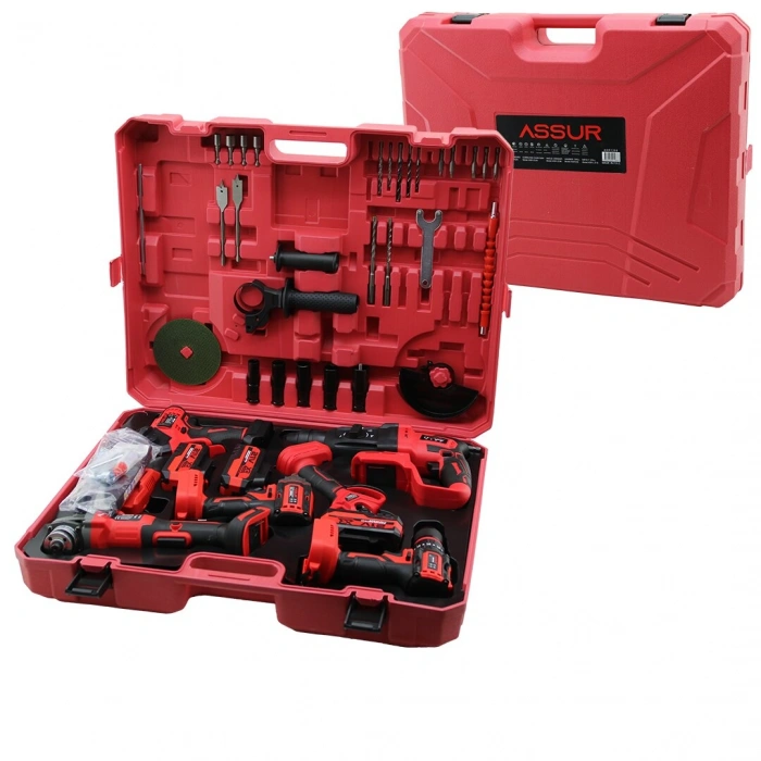 6PCS USTA ELEKTRİKLİ ALET SETİ ŞARJLI=21V SPRAL TAŞLAMA - HİLTİ - BAĞ MAKAS - SOMUN SÖKME - DARBELİ VİDALAMA - BUDAMA TESTERE PLASTİK ÇANTALI ASR-1268 (4940)