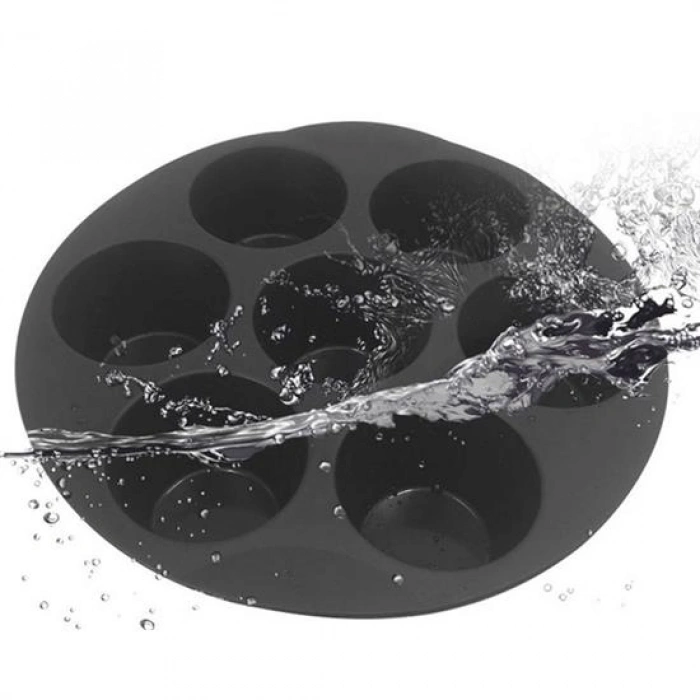 7 Gözlü Silikon Çok Amaçlı Airfryer Muffin Cupcake Kek ve Çörek Pişirme Kalıbı (4940)