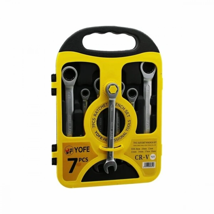 7 PCS CIRCIR KOMBİNE ANAHTAR SETİ 8-10-12-13-14-17-19MMPLASTİK TAŞIMA ÇANTALI (4940)