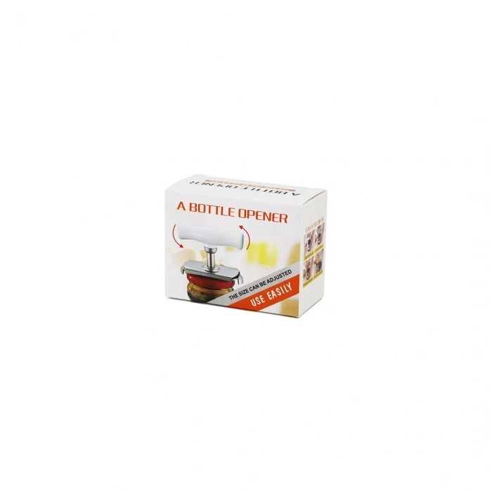A BOTTLE OPENER ÇEVİR--SIKIŞTIR--AÇ=KOLLU METAL KAVANOZ AÇACAK PLASTİK KOL (4940)