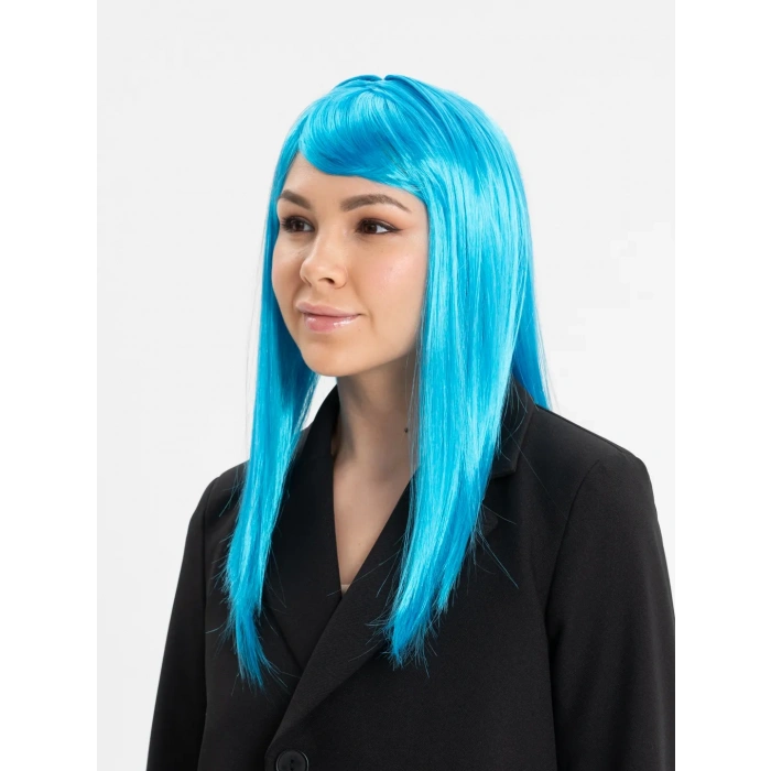 Açık Mavi Renk Uzun Düz Parti Peruğu (4940)