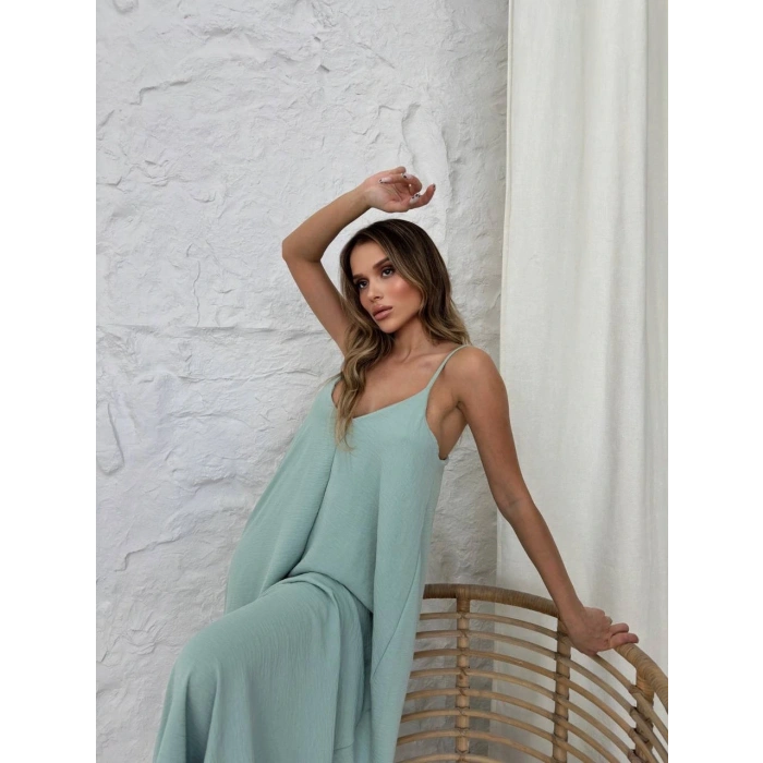 Aerobin uzun elbise çağla yeşili pt