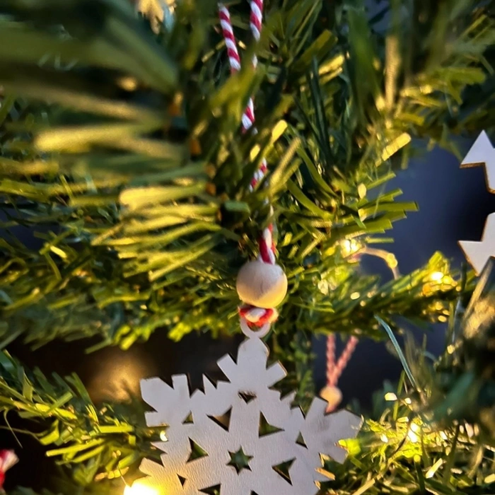 Ahşap Yılbaşı Ağaç Süsü-BY15 (4940)