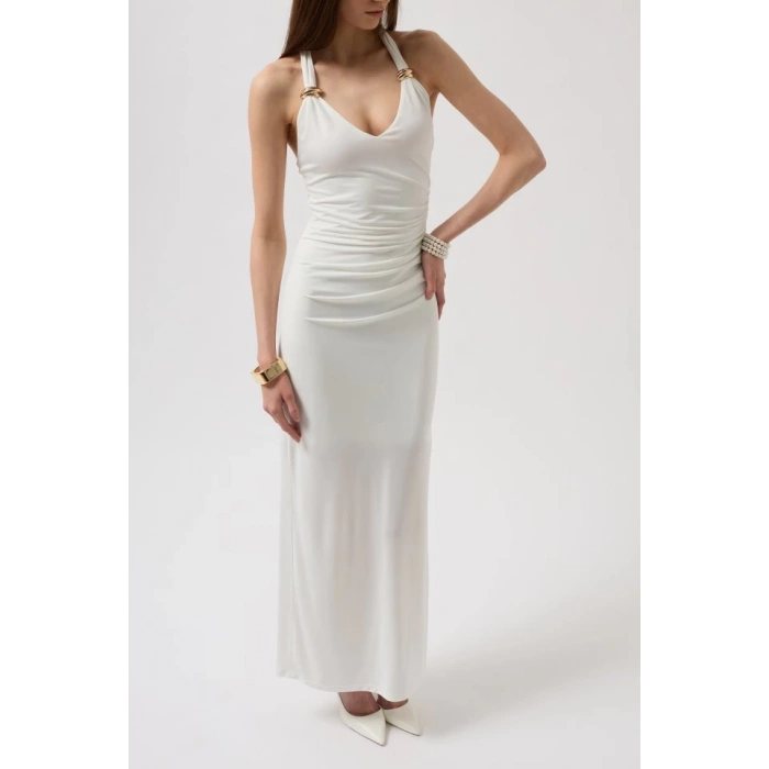 Aksesuar Detay Maxi Elbise