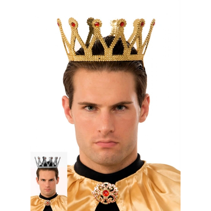 Altın Renk Çocuk ve Yetişkin Uyumlu Kral Tacı (4940)