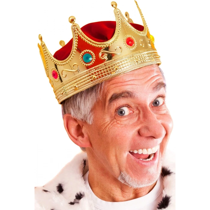 Altın Renk Yetişkin Çocuk Uyumlu Kral Tacı 60 cm (4940)