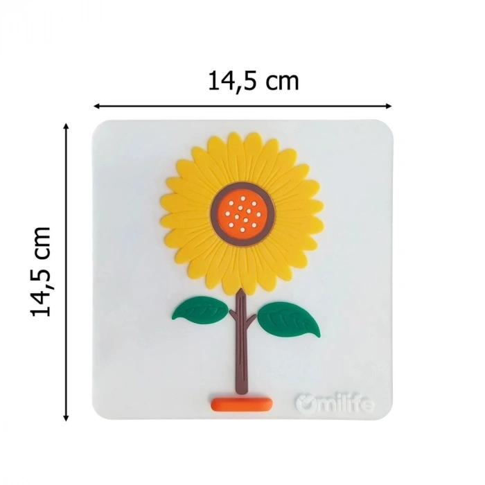 Ayçiçeği Tasarımlı Gider Koku Önleyici – Silikon Lavabo Gider Matı (4940)