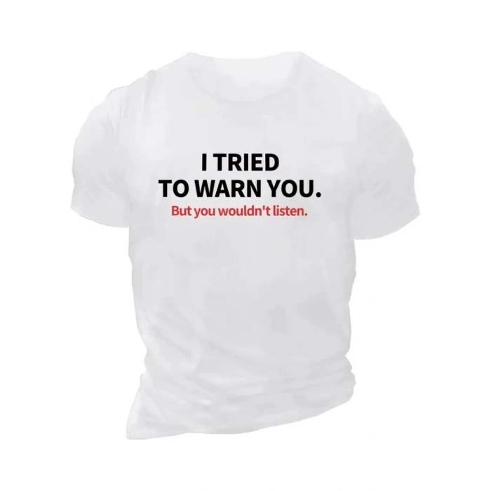 Baskılı Oversize Bisiklet Yaka T-shirt - Beyaz