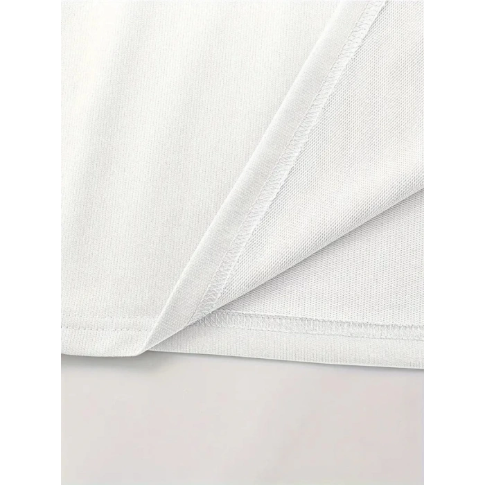 Baskılı Oversize Bisiklet Yaka T-shirt - Beyaz