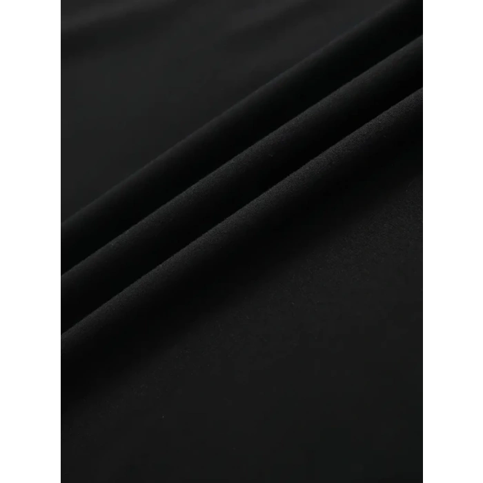 Baskılı Oversize Bisiklet Yaka T-shirt - Siyah