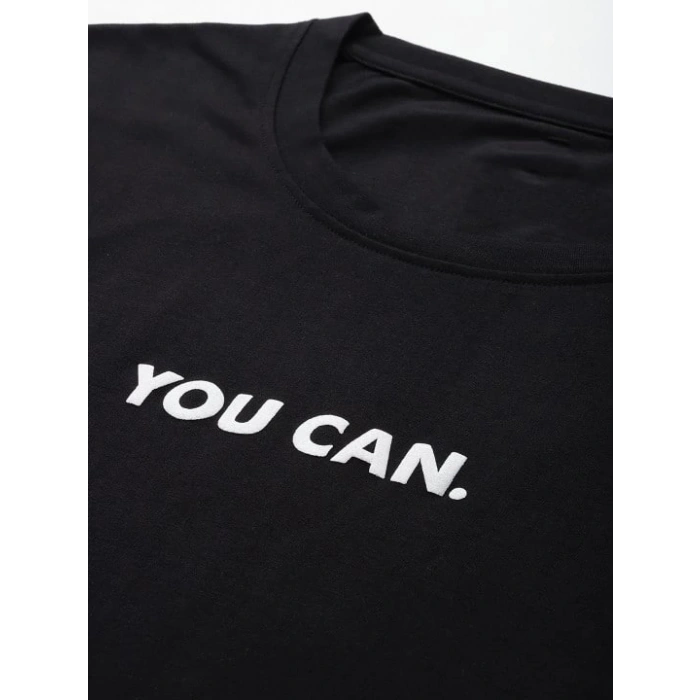 Baskılı Oversize T-shirt - Siyah