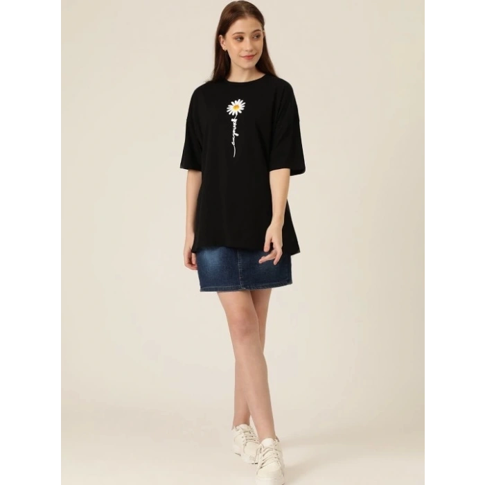 Baskılı T-shirt - Siyah