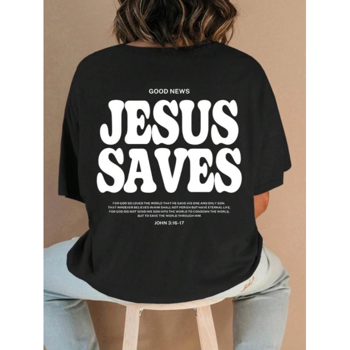 Baskılı T-shirt - Siyah