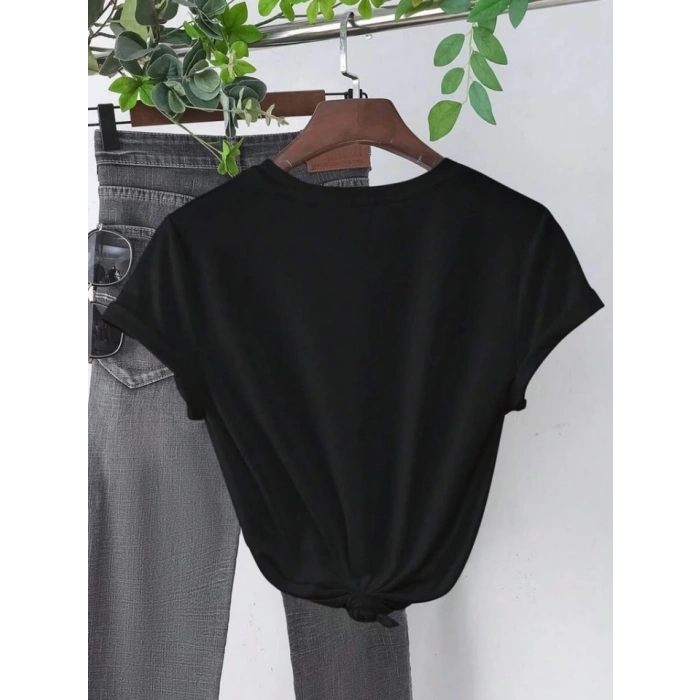Baskılı T-shirt - Siyah