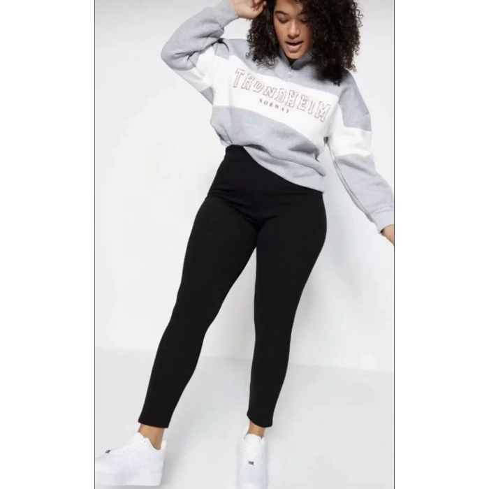 BATTAL Yüksel Bel Fitilli Tayt - Siyah