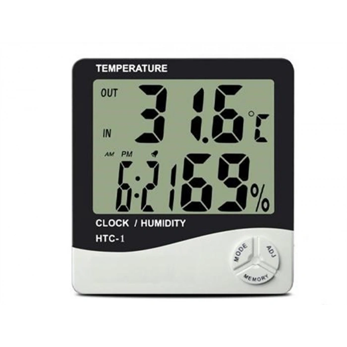 Bebek Odası Masaüstü Dijital Termometre Nem Ölçer Higrometre Saat (4940)