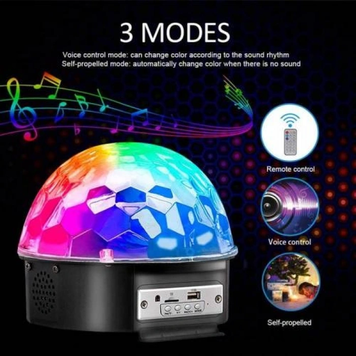 Bluetooth Sd Aux Usb Led Disko Lamba Topu Speaker (4940)