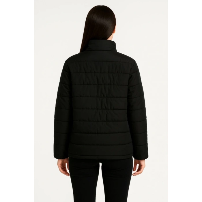 Bomber Mont Ceket – Su İtici Kumaş, Kapitone Astarlı, Fermuarlı, Kışlık - Siyah