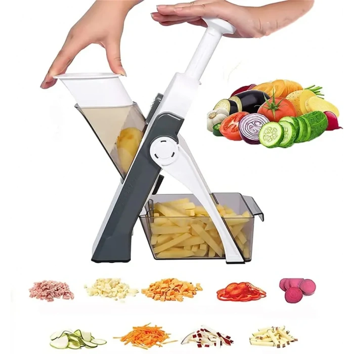 Çok Amaçlı Basmalı Sebze Dilimleyici Doğrayıcı Mandolin Brava Spring Slicer Kitchenmate (4940)