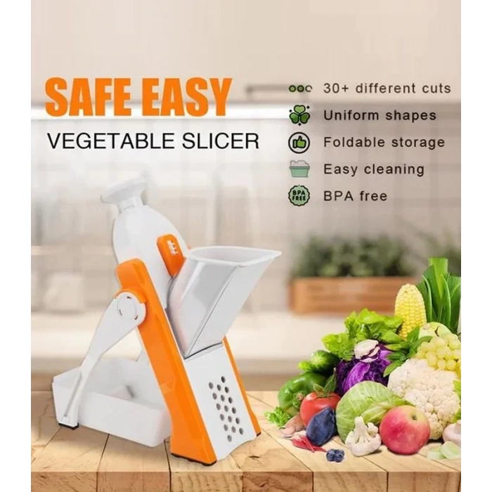 Çok Amaçlı Basmalı Sebze Dilimleyici Doğrayıcı Mandolin Brava Spring Slicer Kitchenmate (4940)