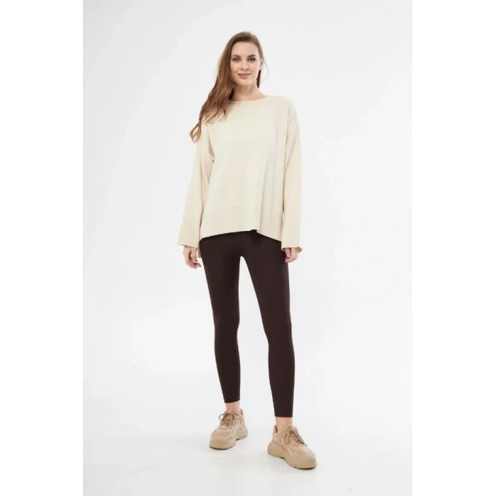 Dalgıç Yüksel Bel Baskılı Tayt - Bordo