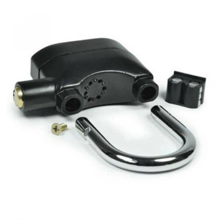 Desibel Siyah Alarmlı Çok Fonksiyonlu Ekstra Güvenlikli Kare Asma Dolap Kilidi (4940)