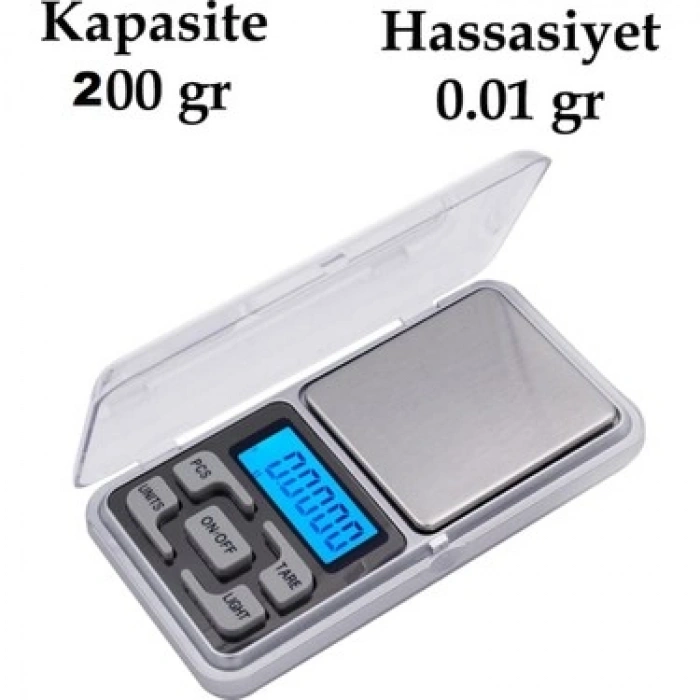 Dijital Hassas Elektronik Kuyumcu Cep Terazisi Tartı 200 gr 0.01 gr (4940)