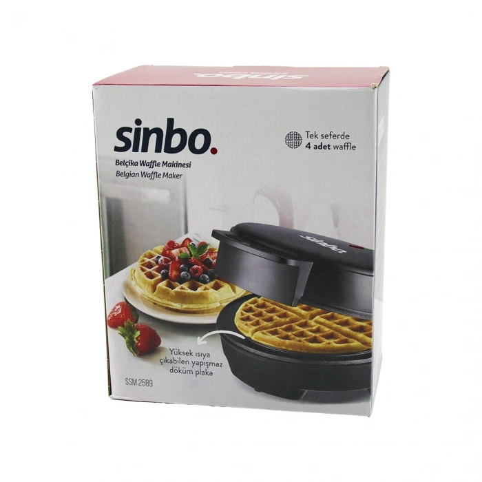 DÖKÜM  BELÇİKA WAFFLE MAKİNESİ  ELEKTRİKLİ   4 WAFFLE   YAPIŞMAZ YÜZEY   1000W  SSM-2589 (4940)