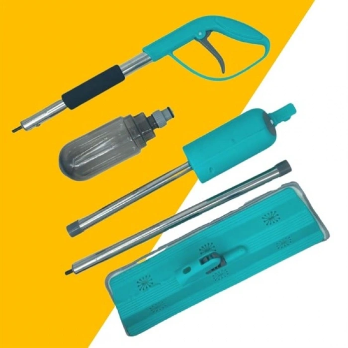 Döner Başlıklı Spreyli Mop Parke Ahşap Fayans Temizleyici Su Hazneli Sihirli Paspas (4940)