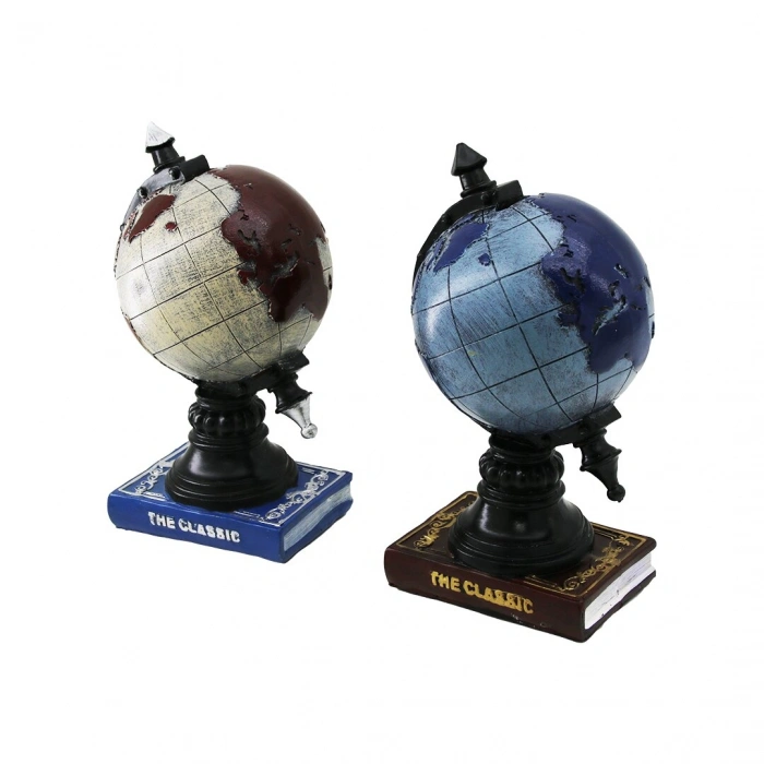 DÜNYA VİNTAGE DEKORATİF BİBLO - KUMBARA RENKLİ 22CM REÇİNE (4940)