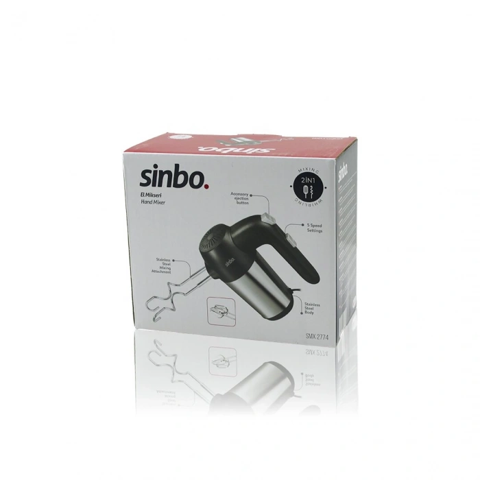 EL MİKSERİ 2İN1= KARIŞITMA - ÇIRPMA APARATI 5 KADEME HIZ AYARI PASLANMAZ ÇELİK GÖVDE 200W SMX-2774 (4940)