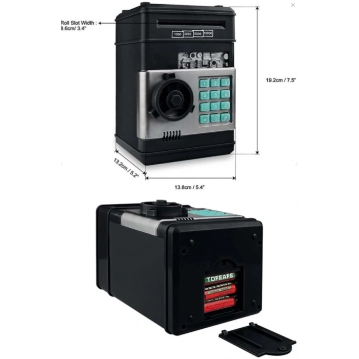 Elektronik Şifreli Kasa Otomatik Kağıt Para Alan ATM Kumbara (4940)