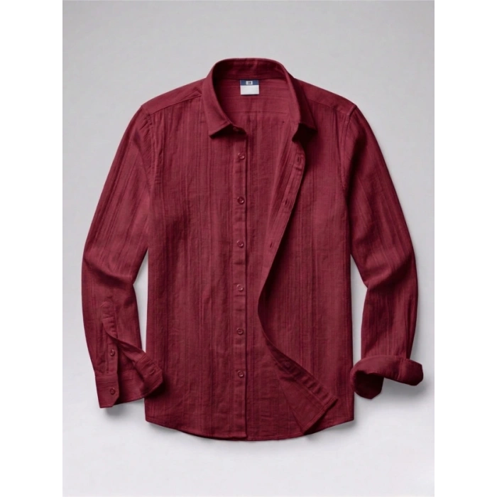 Erkek Armürlü Yarım Oversize Müslin Gömlek