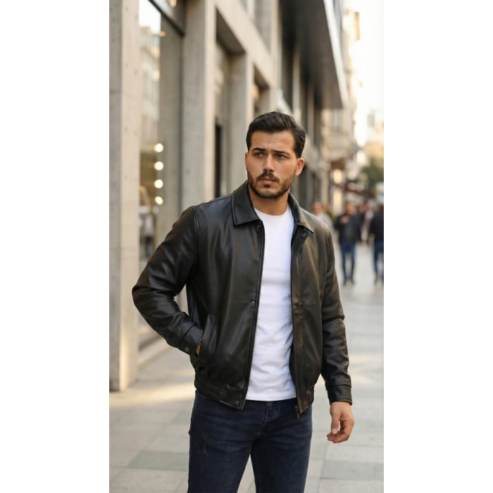 Erkek Astarlı Deri Ceket
