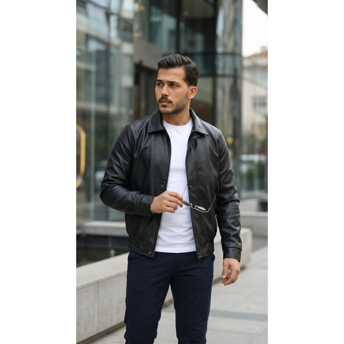 Erkek Astarlı Deri Ceket
