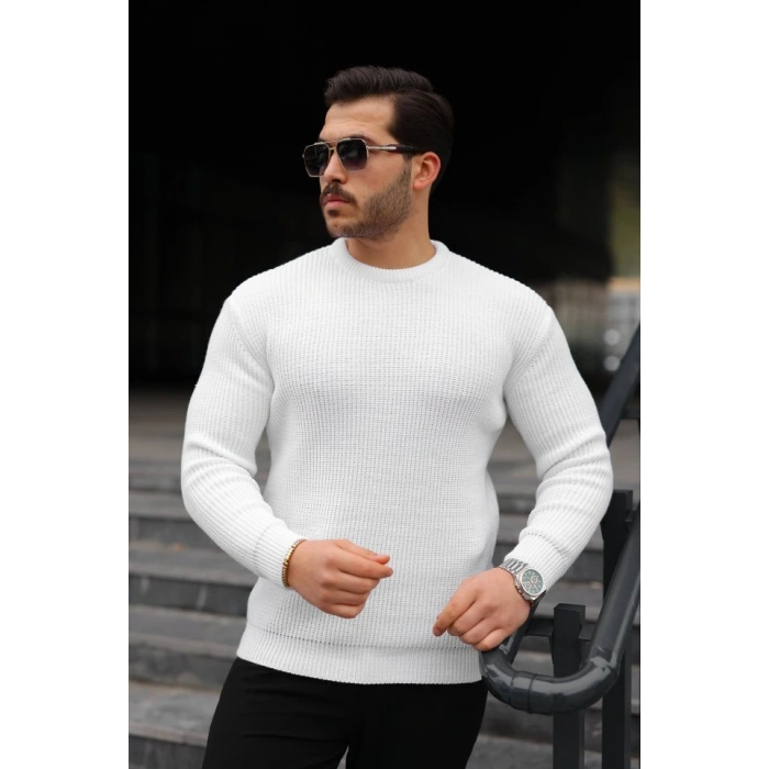 Erkek Bisiklet Yaka Örme Kazak