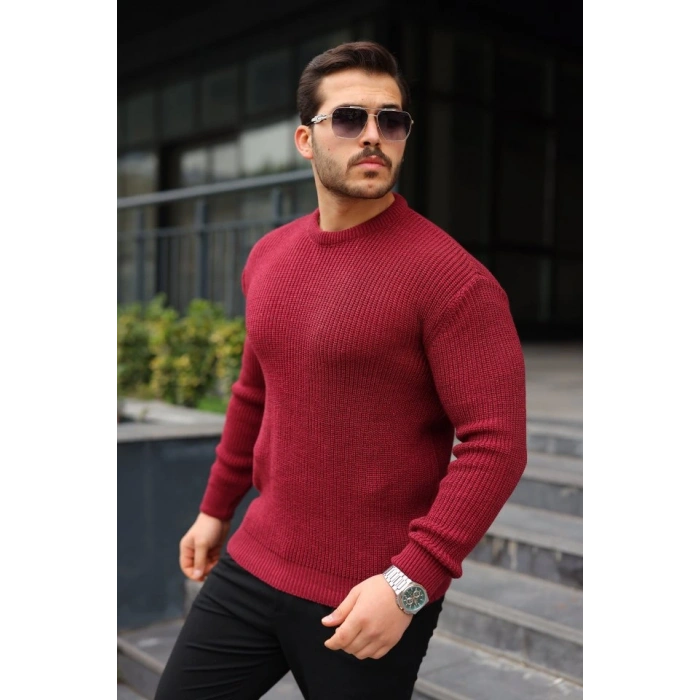 Erkek Bisiklet Yaka Örme Kazak