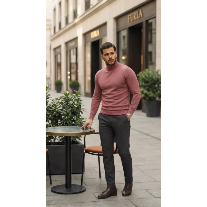 Erkek Boğazlı Yaka Uzun Kollu Triko