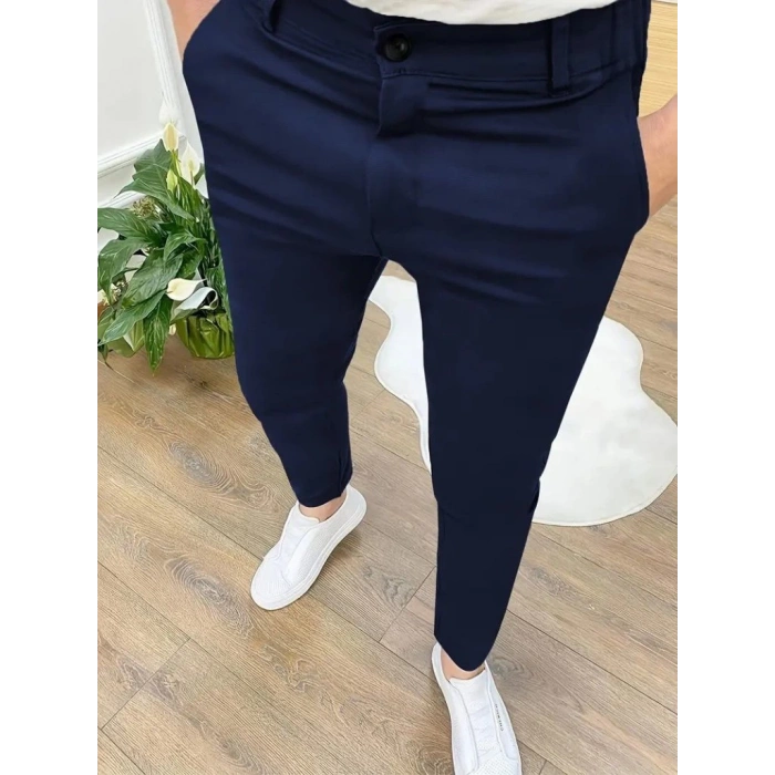 Erkek Cepli Slimfit Atlas Pantolon