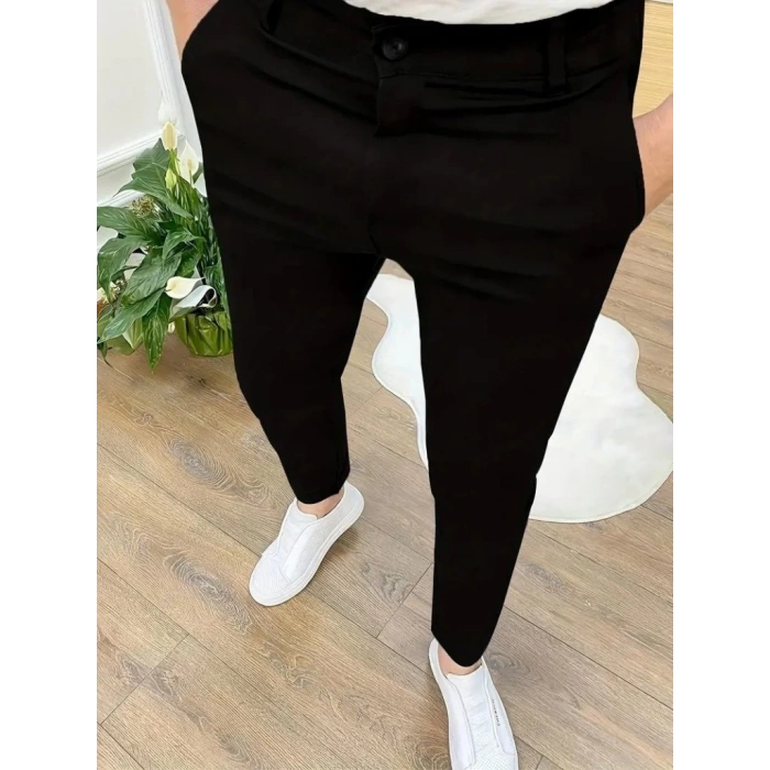 Erkek Cepli Slimfit Atlas Pantolon