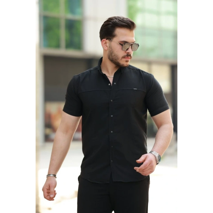 Erkek çıtçıt Düğmeli Kısa Kollu Gömlek