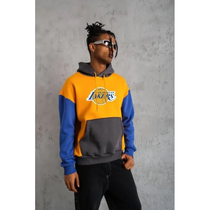 Erkek Çok Parçalı Kapüşonlu Ve Kordon İpli Sweatshirt - Sarı