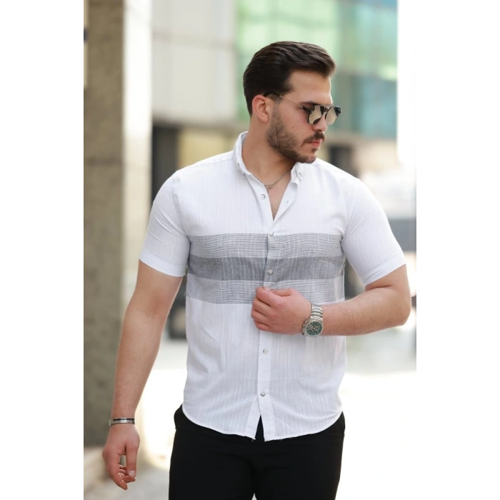 Erkek Desenli Kısa Kollu Gömlek