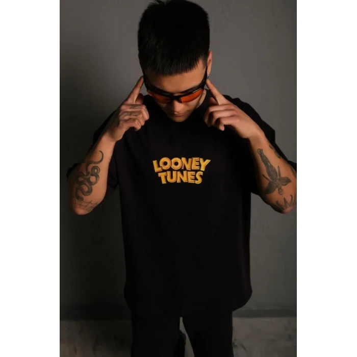 Erkek Dijital Baskılı T-Shirt - Siyah