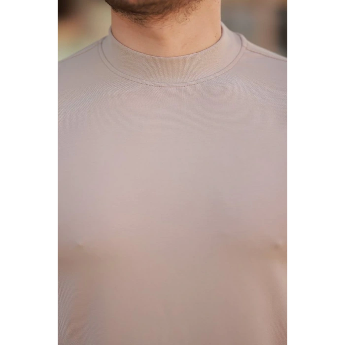 Erkek Ince çizgi Dokulu Kısa Kollu T-shirt