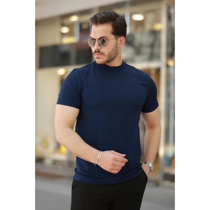 Erkek Yarım Balıkçı Yaka Kısa Kollu T-shirt